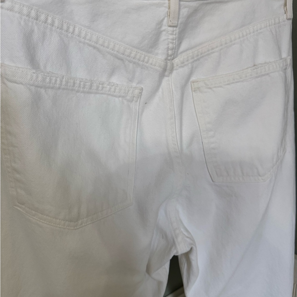 Agolde 90s High Rise Loose Fit White Distressed Straight Leg Jeans - Picture 9 of 9